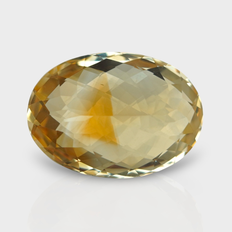 Citrine 20x14mm Checkerboard Oval AA Loose Gemstone - 181533