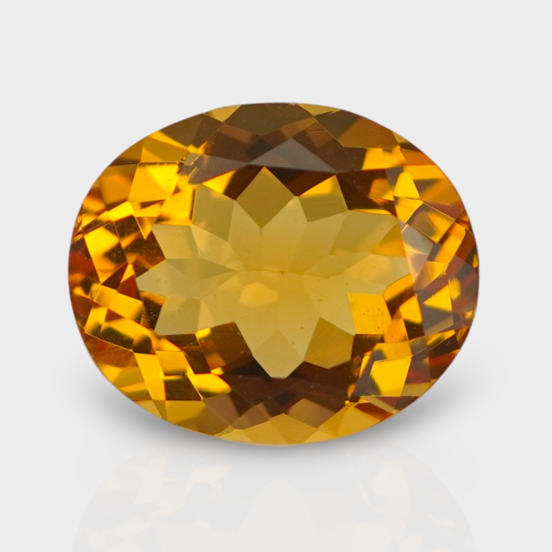 Citrine 12.20x10.20mm Faceted Oval AAA Loose Gemstone - 181491