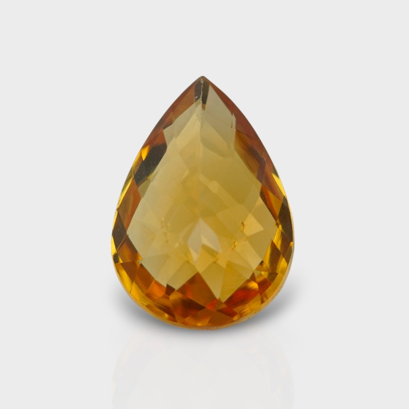 Citrine 18x12.85mm Checkerboard Pear AAA Loose Gemstone - 181507