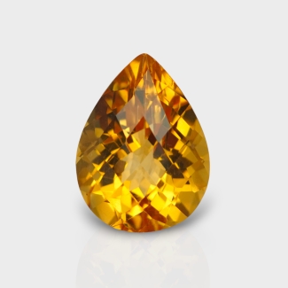 Citrine 18.05x13.40mm Checkerboard Pear AA+ Loose Gemstone - 181508