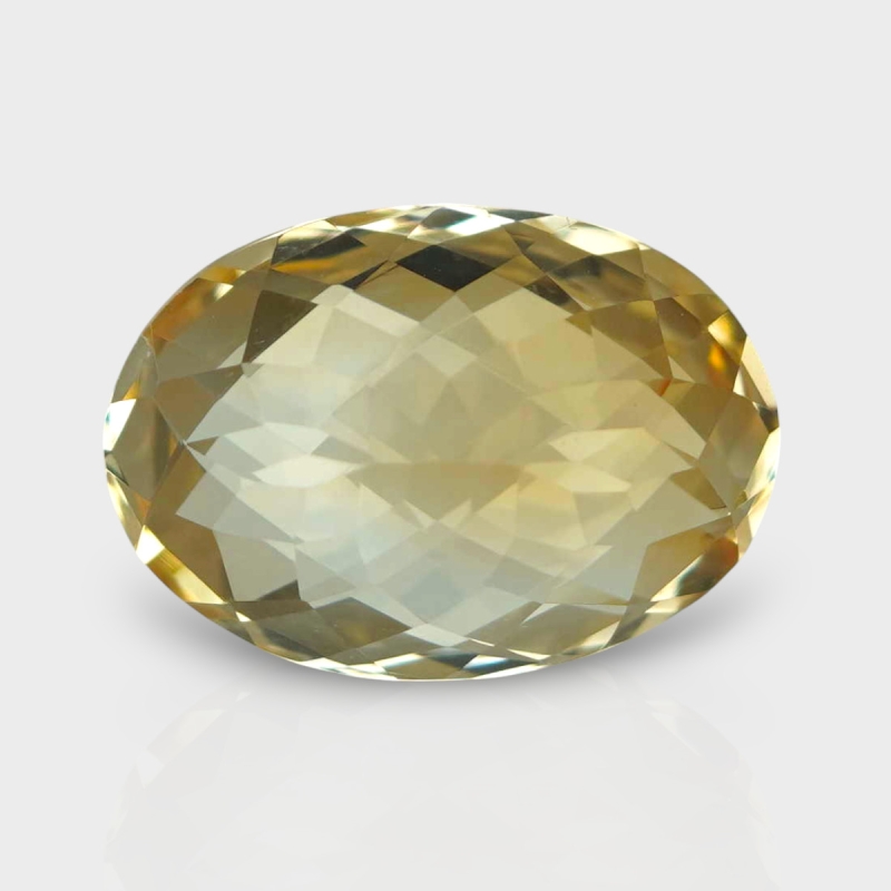 Citrine 15.82x11.19mm Checkerboard Oval AA Loose Gemstone - 180552