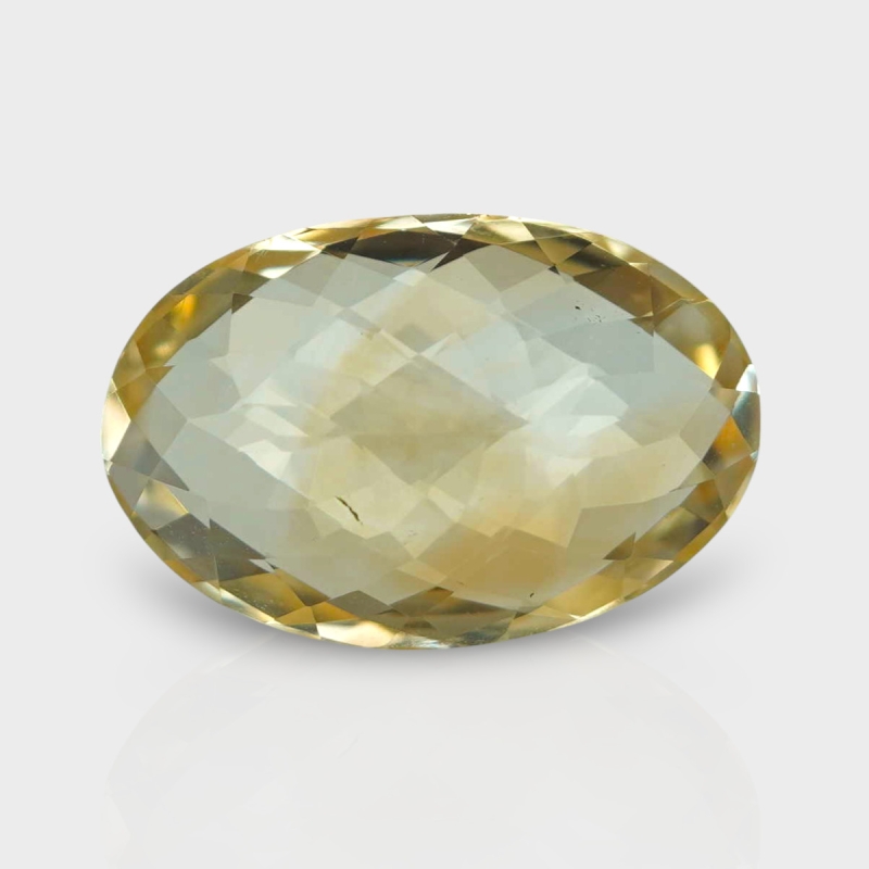 Citrine 17.25x11.41mm Checkerboard Oval AA Loose Gemstone - 180556