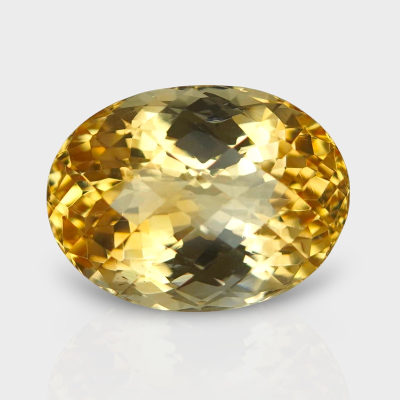 Citrine 17.87x13.37mm Checkerboard Oval AA Loose Gemstone - 180558
