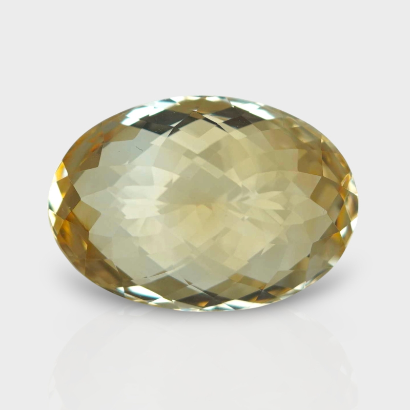 Citrine 20.50x14.25mm Checkerboard Oval AA Loose Gemstone - 180559