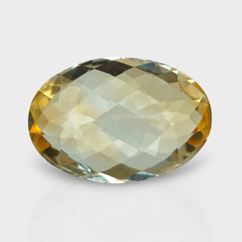 Citrine 17.78x12.22mm Checkerboard Oval AA Loose Gemstone - 180560