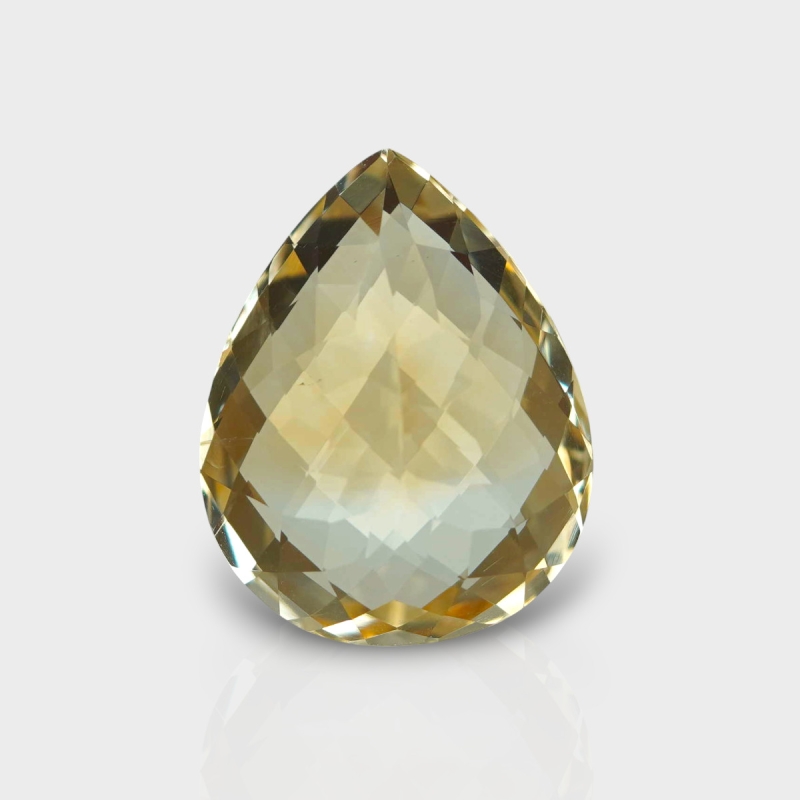 Citrine 20.10x15.87mm Checkerboard Pear AA Loose Gemstone - 180564