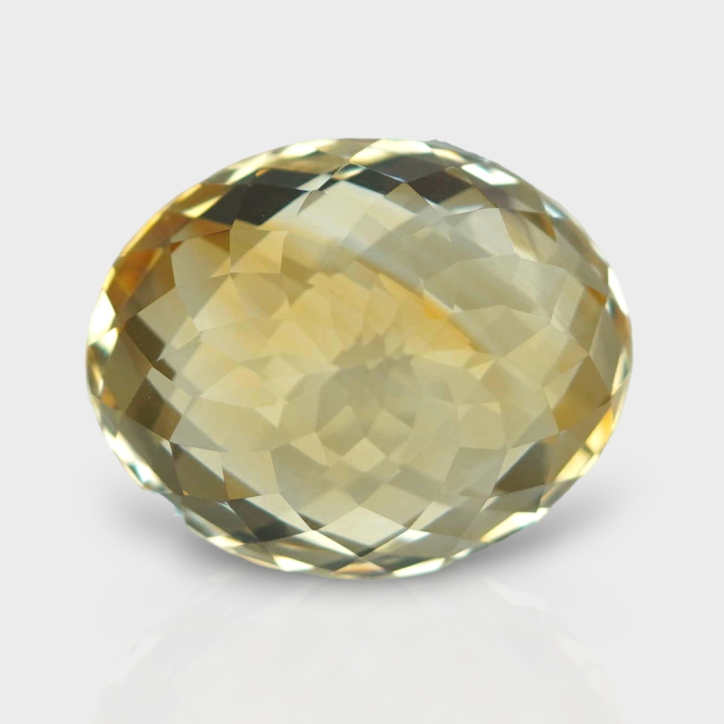 Citrine 18.84x15.25mm Checkerboard Oval AA Loose Gemstone - 180569
