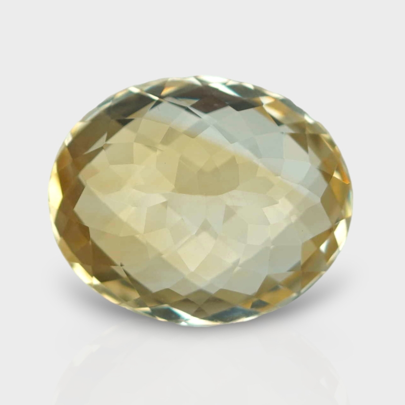 Citrine 18.05x14.83mm Checkerboard Oval AA Loose Gemstone - 180790