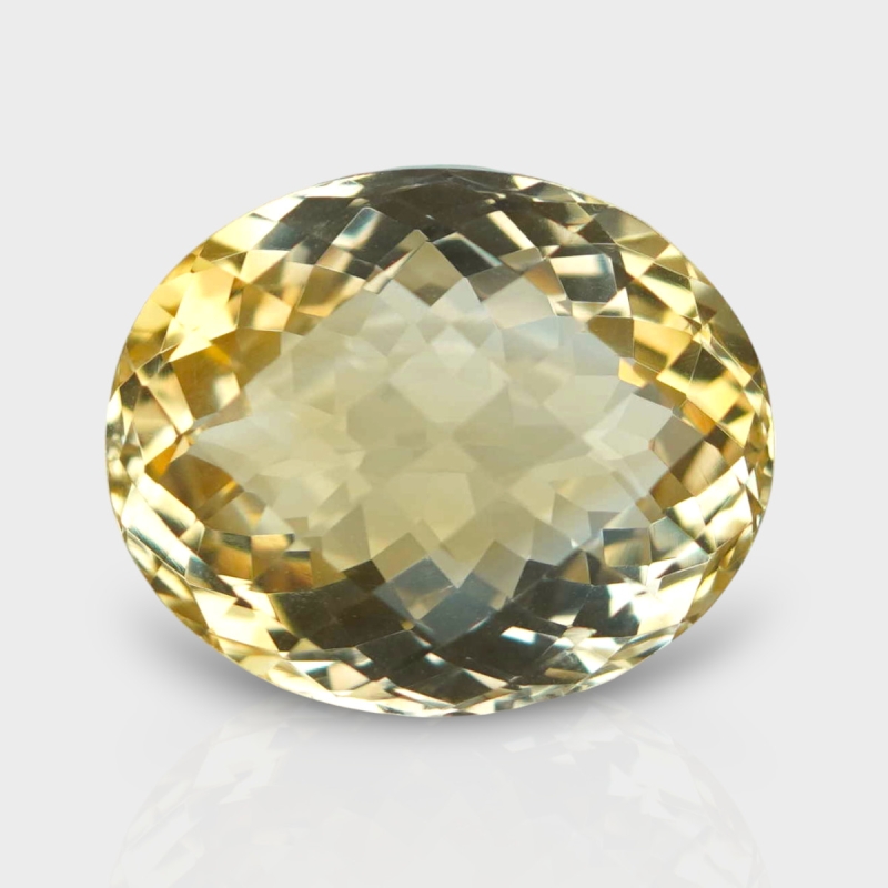 Citrine 18.05x14.83mm Checkerboard Oval AA Loose Gemstone - 180790