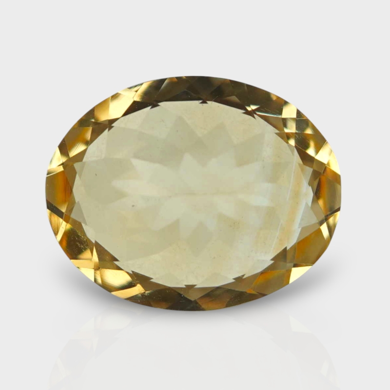 Citrine 16.35x13.02mm Faceted Oval AA Loose Gemstone - 182179