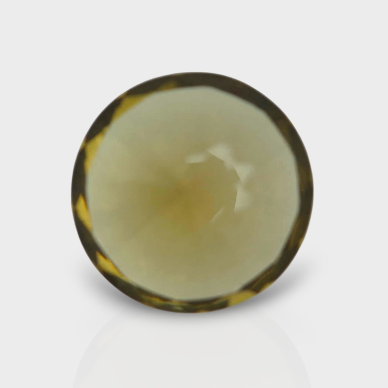 Olive Quartz 18.42mm Diamond Cut Round AAA Loose Gemstone - 180561