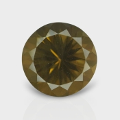 Olive Quartz 18.42mm Diamond Cut Round AAA Loose Gemstone - 180561