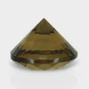 Olive Quartz 18.42mm Diamond Cut Round AAA Loose Gemstone - 180561