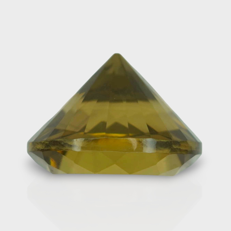 Olive Quartz 18.60mm Diamond Cut Round AAA Loose Gemstone - 182168