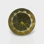 Olive Quartz 17.15mm Diamond Cut Round AAA Loose Gemstone - 182233