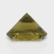 Olive Quartz 17.15mm Diamond Cut Round AAA Loose Gemstone - 182233