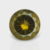 Olive Quartz 16.80mm Diamond Cut Round AAA Loose Gemstone - 182234