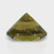 Olive Quartz 16.80mm Diamond Cut Round AAA Loose Gemstone - 182234