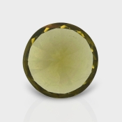 Olive Quartz 17.21mm Diamond Cut Round AAA Loose Gemstone - 182235