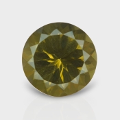 Olive Quartz 17.21mm Diamond Cut Round AAA Loose Gemstone - 182235