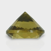 Olive Quartz 17.21mm Diamond Cut Round AAA Loose Gemstone - 182235