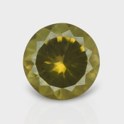 Olive Quartz 16.38mm Diamond Cut Round AAA Loose Gemstone - 182236