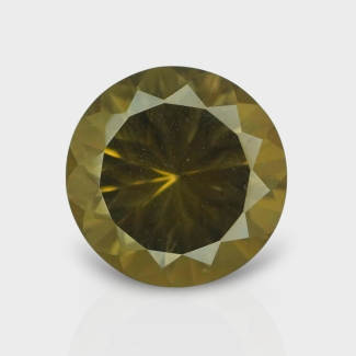 Olive Quartz 16.55mm Diamond Cut Round AAA Loose Gemstone - 182237