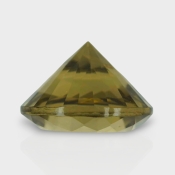 Olive Quartz 16.55mm Diamond Cut Round AAA Loose Gemstone - 182237