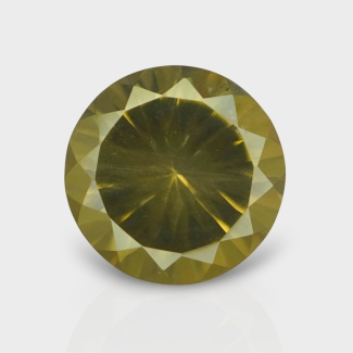 Olive Quartz 16.52mm Diamond Cut Round AAA Loose Gemstone - 182238