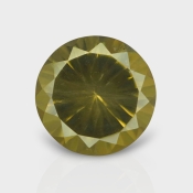 Olive Quartz 16.52mm Diamond Cut Round AAA Loose Gemstone - 182238