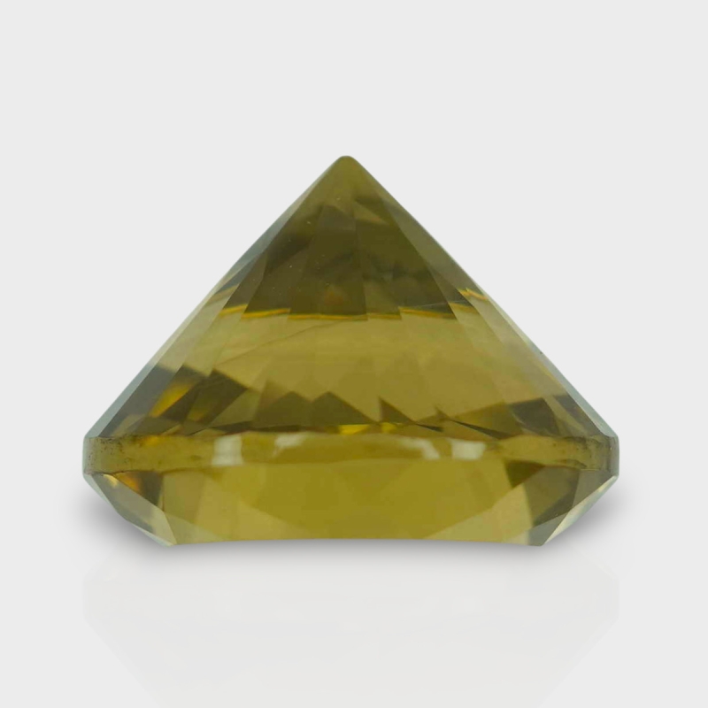 Olive Quartz 17.05mm Diamond Cut Round AAA Loose Gemstone - 182326