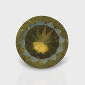 Olive Quartz 17.12mm Diamond Cut Round AAA Loose Gemstone - 182328