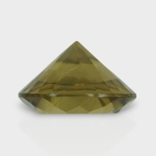 Olive Quartz 17.12mm Diamond Cut Round AAA Loose Gemstone - 182328