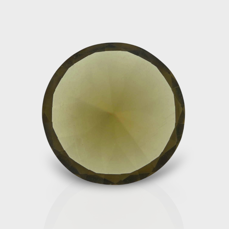 Olive Quartz 17.97mm Diamond Cut Round AAA Loose Gemstone - 182394
