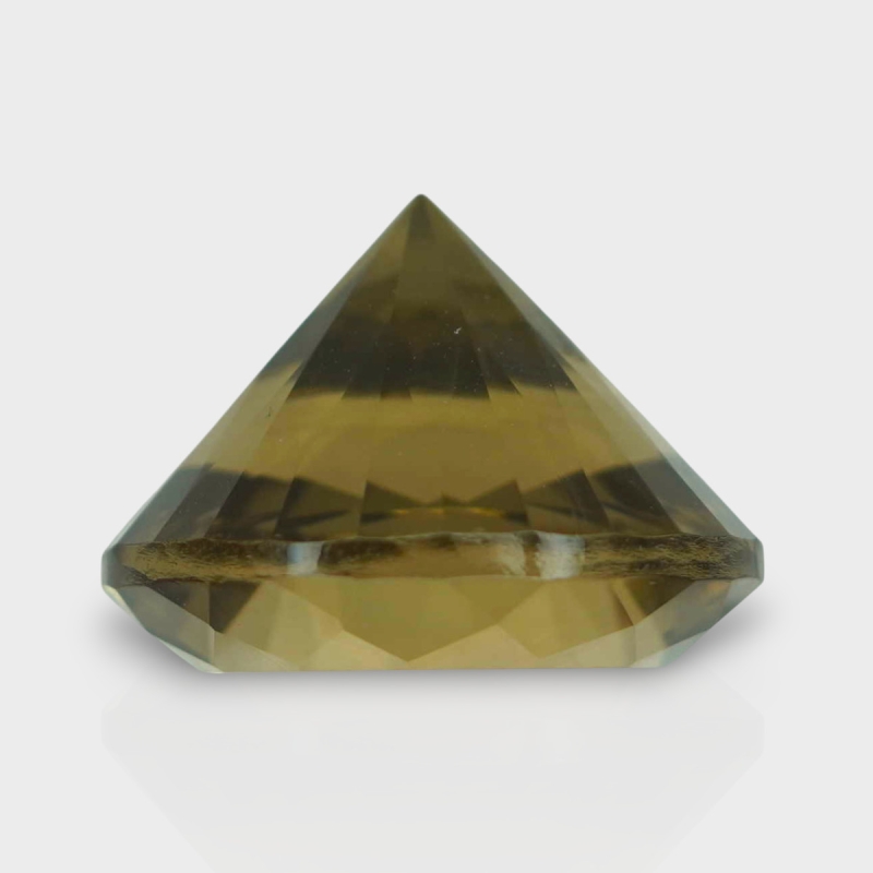 Olive Quartz 17.97mm Diamond Cut Round AAA Loose Gemstone - 182394