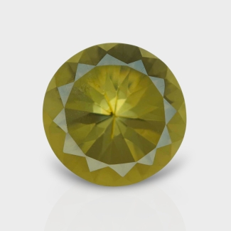 Olive Quartz 17.75mm Diamond Cut Round AAA Loose Gemstone - 182396