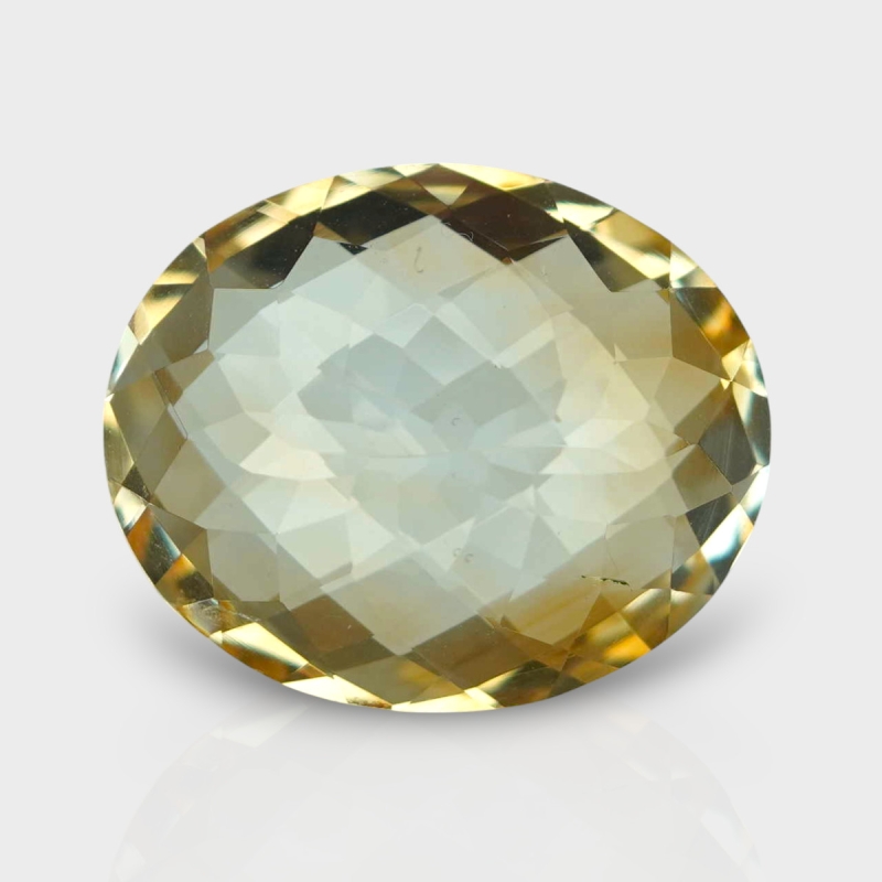 Citrine 18.34x15.03mm Checkerboard Oval A+ Loose Gemstone - 180574