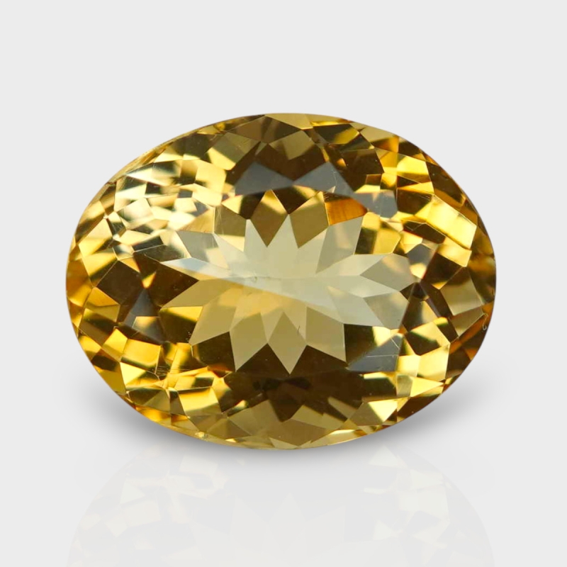 Citrine 14.95x11.70mm Faceted Oval A+ Loose Gemstone - 182183