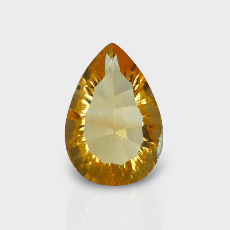 Citrine 12.76x8.81mm Concave Cut Pear AA+ Loose Gemstone - 182101