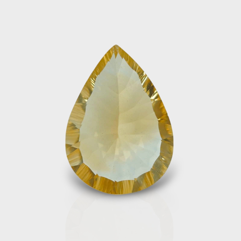 Citrine 18.95x13.66mm Concave Cut Pear AA+ Loose Gemstone - 182102