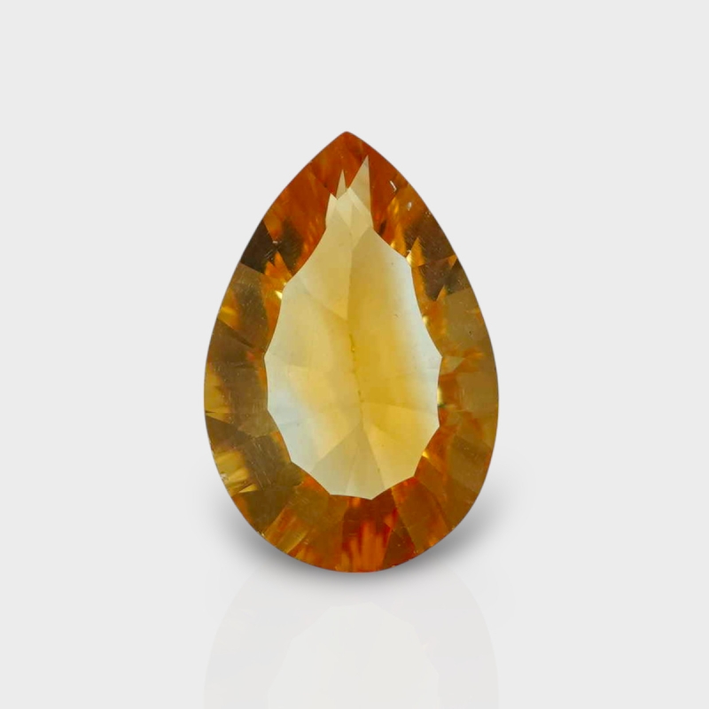 Citrine 12.91x8.63mm Concave Cut Pear AAA Loose Gemstone - 182110