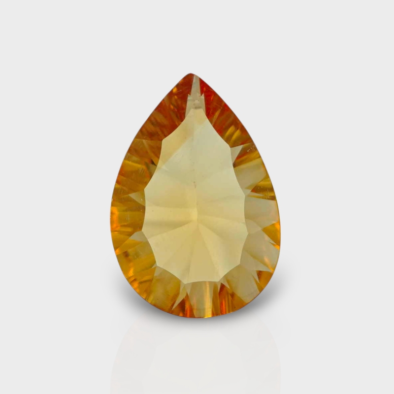 Citrine 13.88x9.62mm Concave Cut Pear AAA Loose Gemstone - 182111