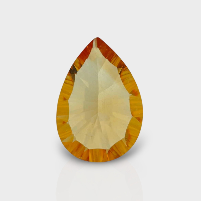Citrine 13.88x9.62mm Concave Cut Pear AAA Loose Gemstone - 182111