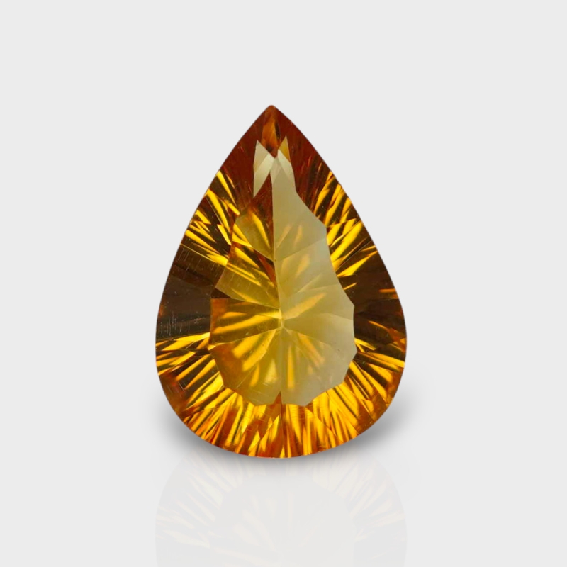 Citrine 13.56x9.70mm Concave Cut Pear AAA Loose Gemstone - 182116