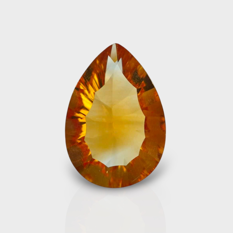 Citrine 13.82x9.66mm Concave Cut Pear AAA Loose Gemstone - 182117