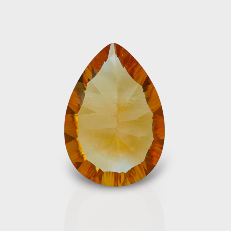 Citrine 13.82x9.66mm Concave Cut Pear AAA Loose Gemstone - 182117