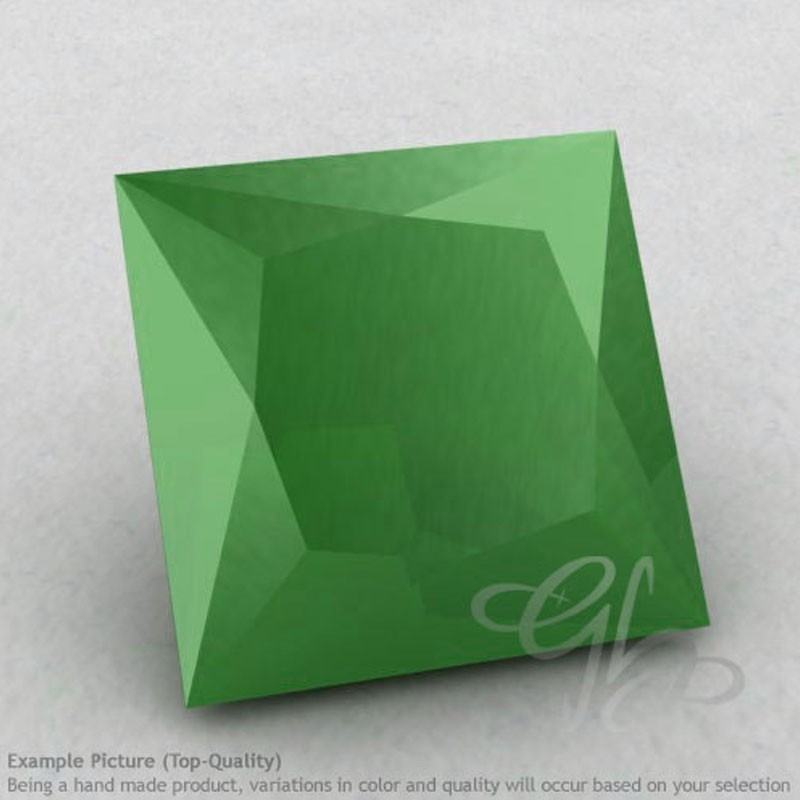 Natural Green Chalcedony Square Shape Calibrated Gemstones