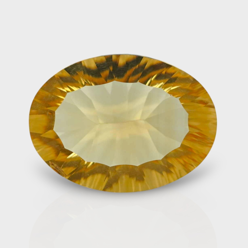 Citrine 17.51x12.86mm Concave Cut Oval AA+ Loose Gemstone - 182125