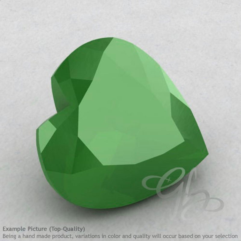 Natural Green Chalcedony Heart Shape Calibrated Gemstones