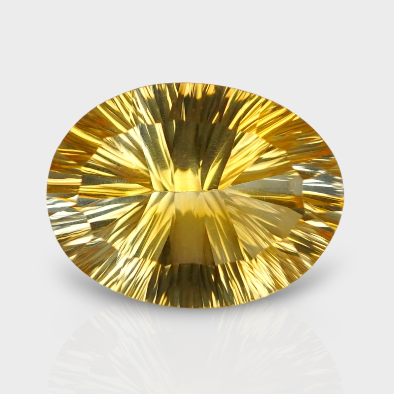 Citrine 19.41x14.70mm Concave Cut Oval AA+ Loose Gemstone - 182126